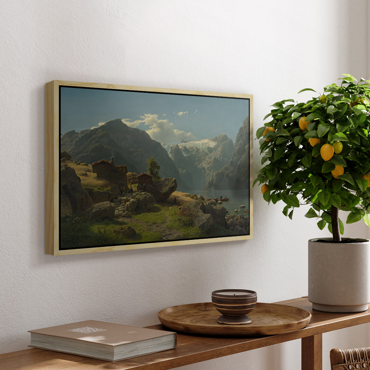 Balestrand, 1848 - Floater Framed Canvas Print