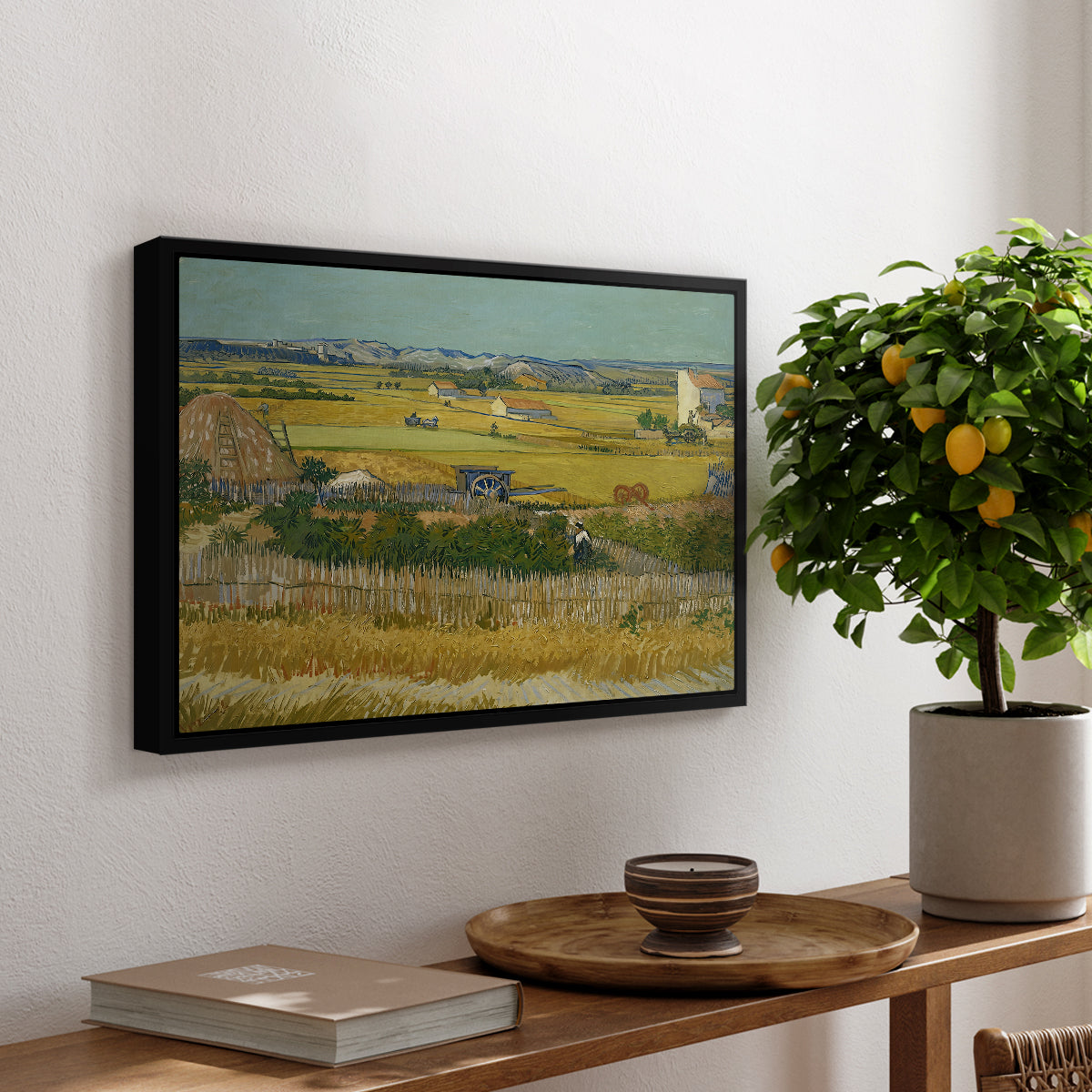 The Harvest, 1888 - Floater Framed Canvas Print