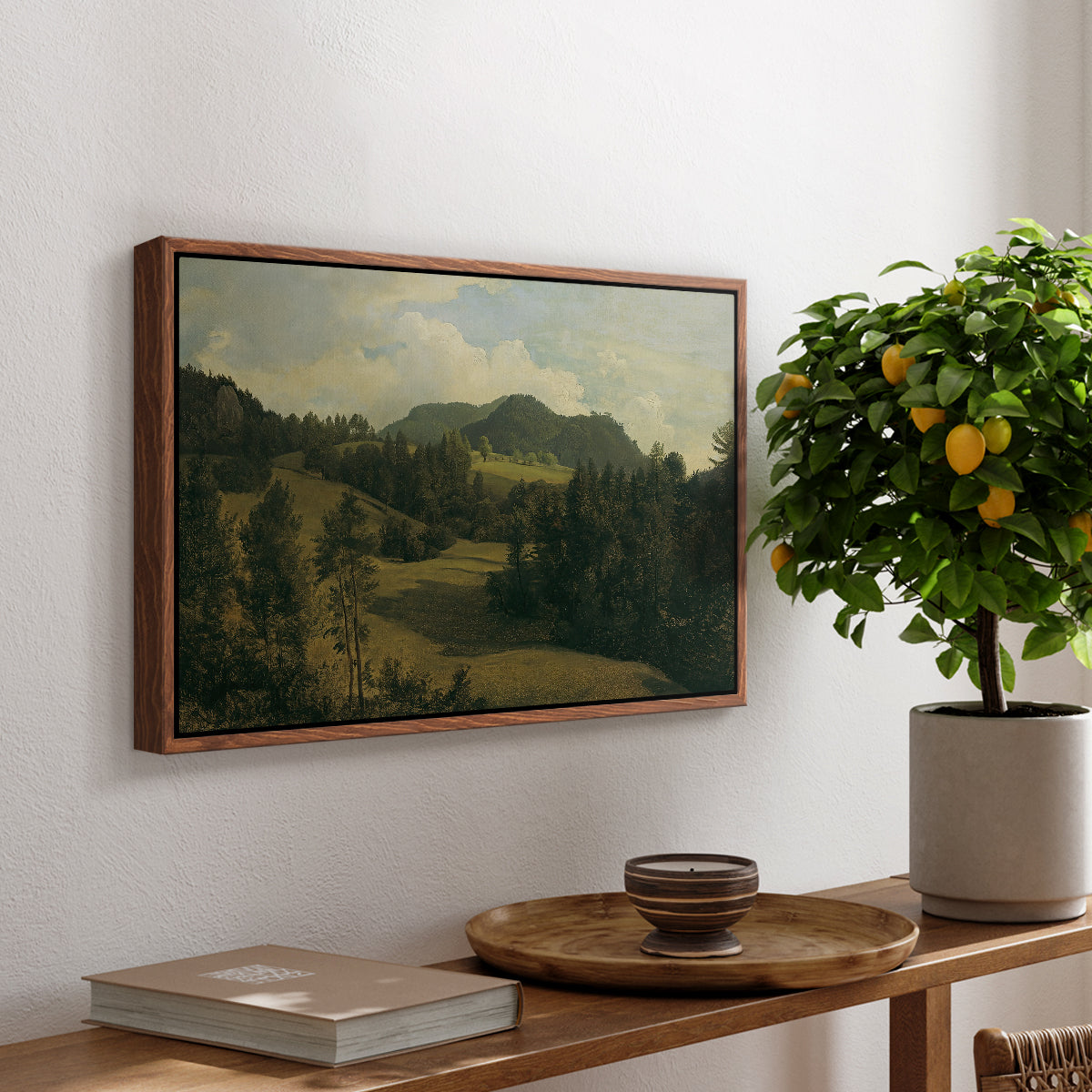 Landscape near Miesenbach, c. 1830 - Floater Framed Canvas Print