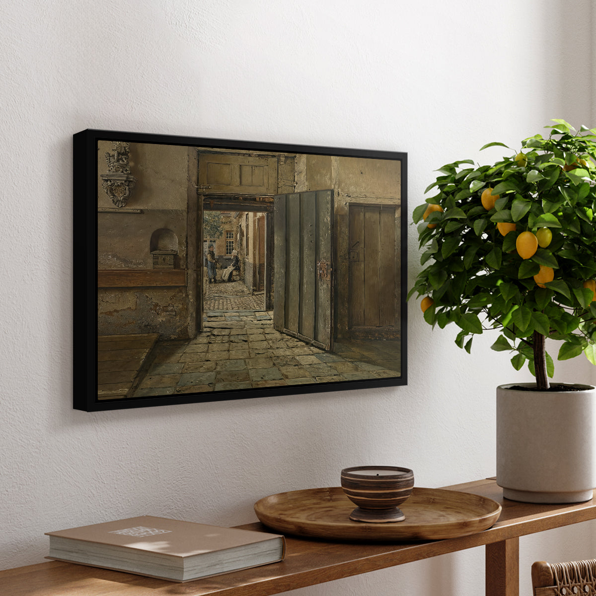 The Conversation, 1884 - Floater Framed Canvas Print