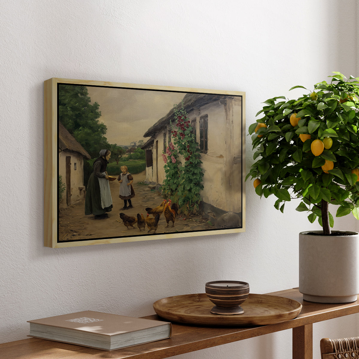 Visit to Grandmother, 1914 - Floater Framed Canvas Print