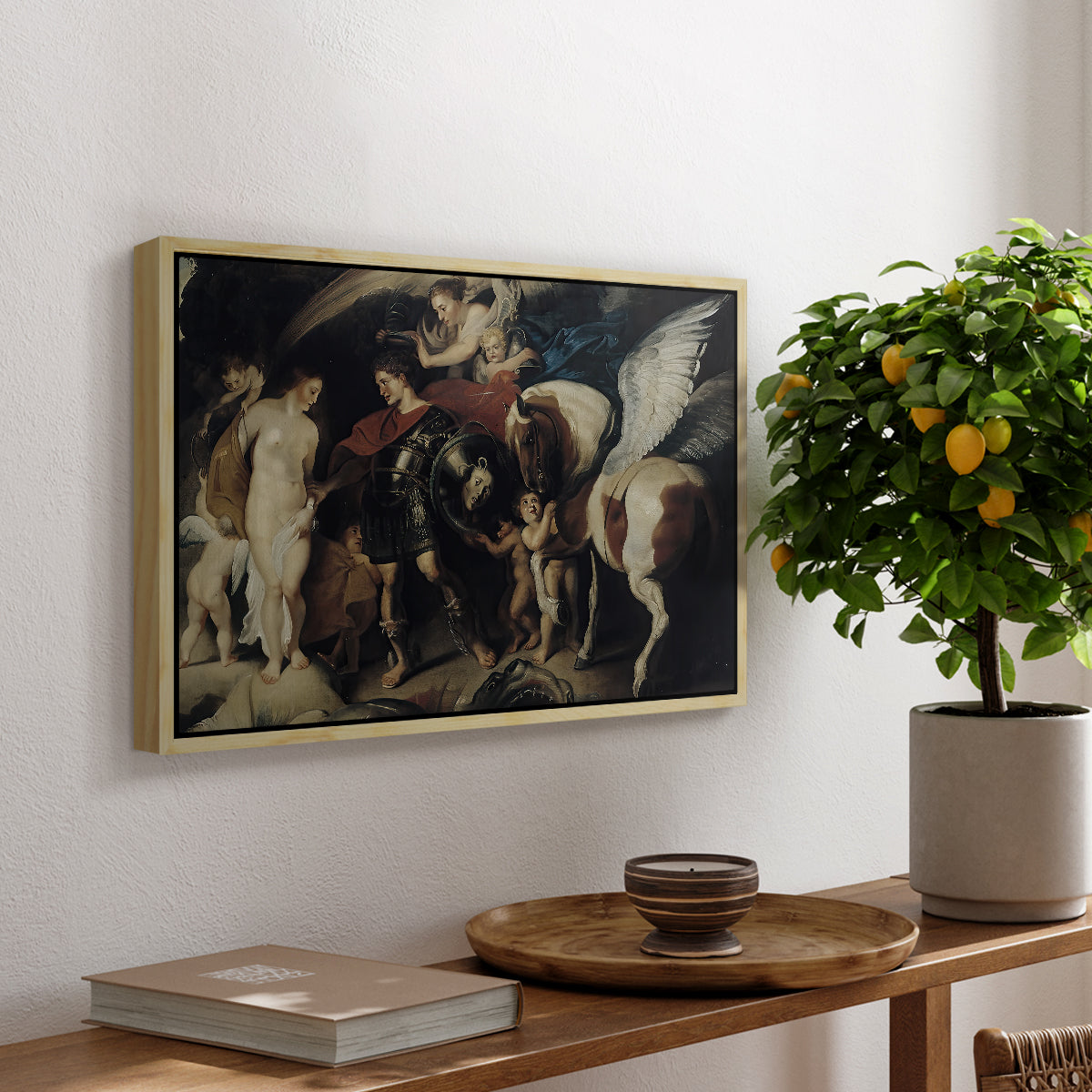 Perseus and Andromeda, c. 1620 - Floater Framed Canvas Print