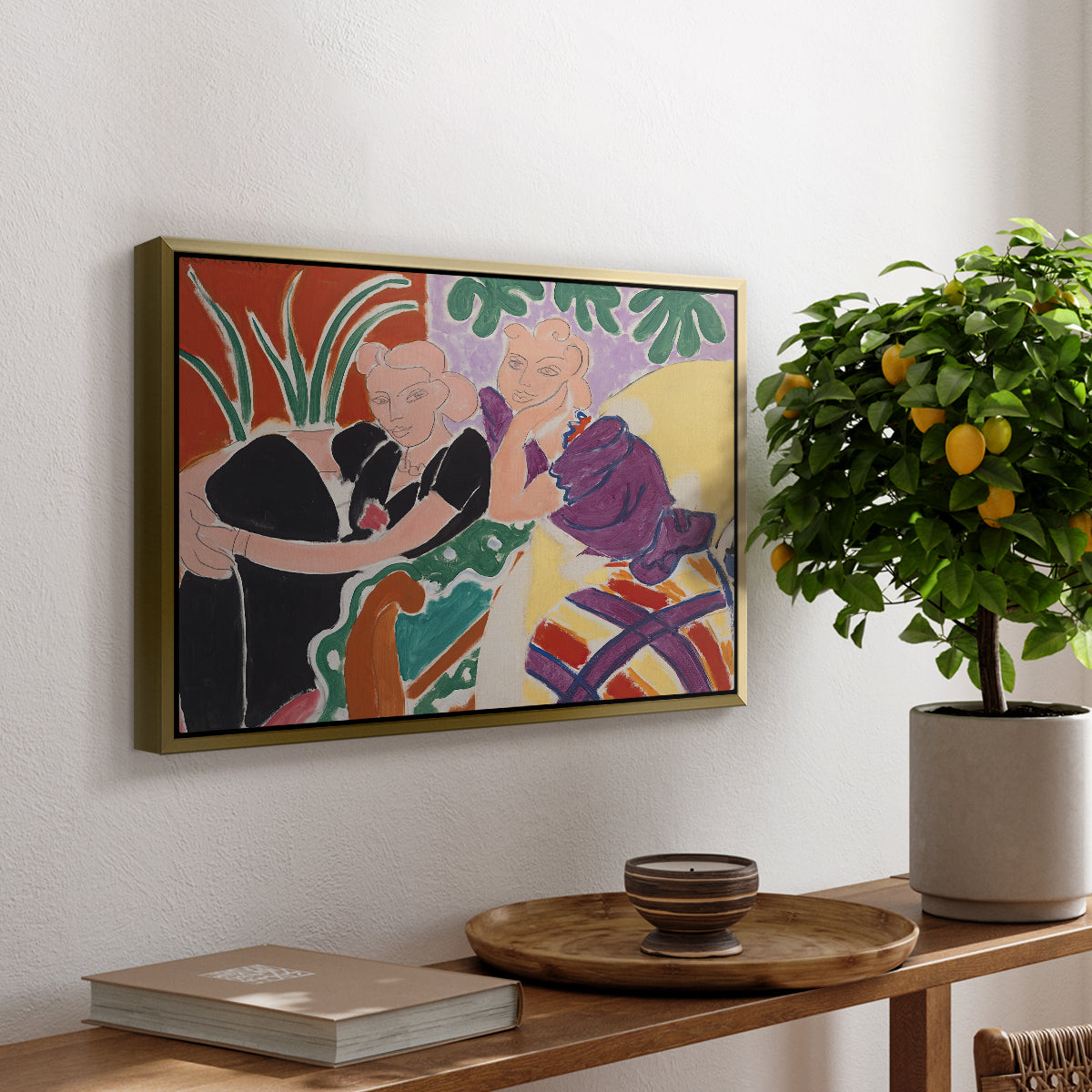 The Conversation, 1938 - Floater Framed Canvas Print