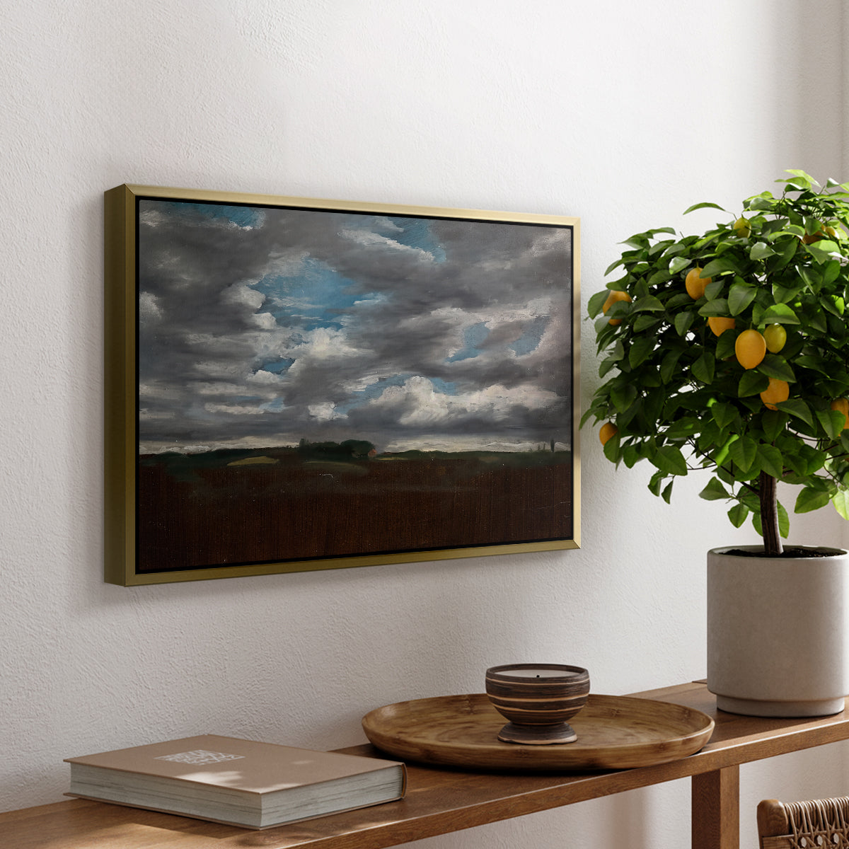 Extensive Landscape with Grey Clouds, c. 1821-1822 - Floater Framed Canvas Print