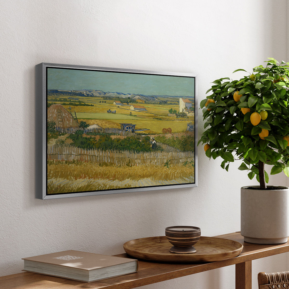 The Harvest, 1888 - Floater Framed Canvas Print