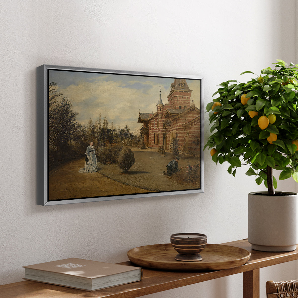 The Country House of Gustave Coûteaux, 1871 - Floater Framed Canvas Print