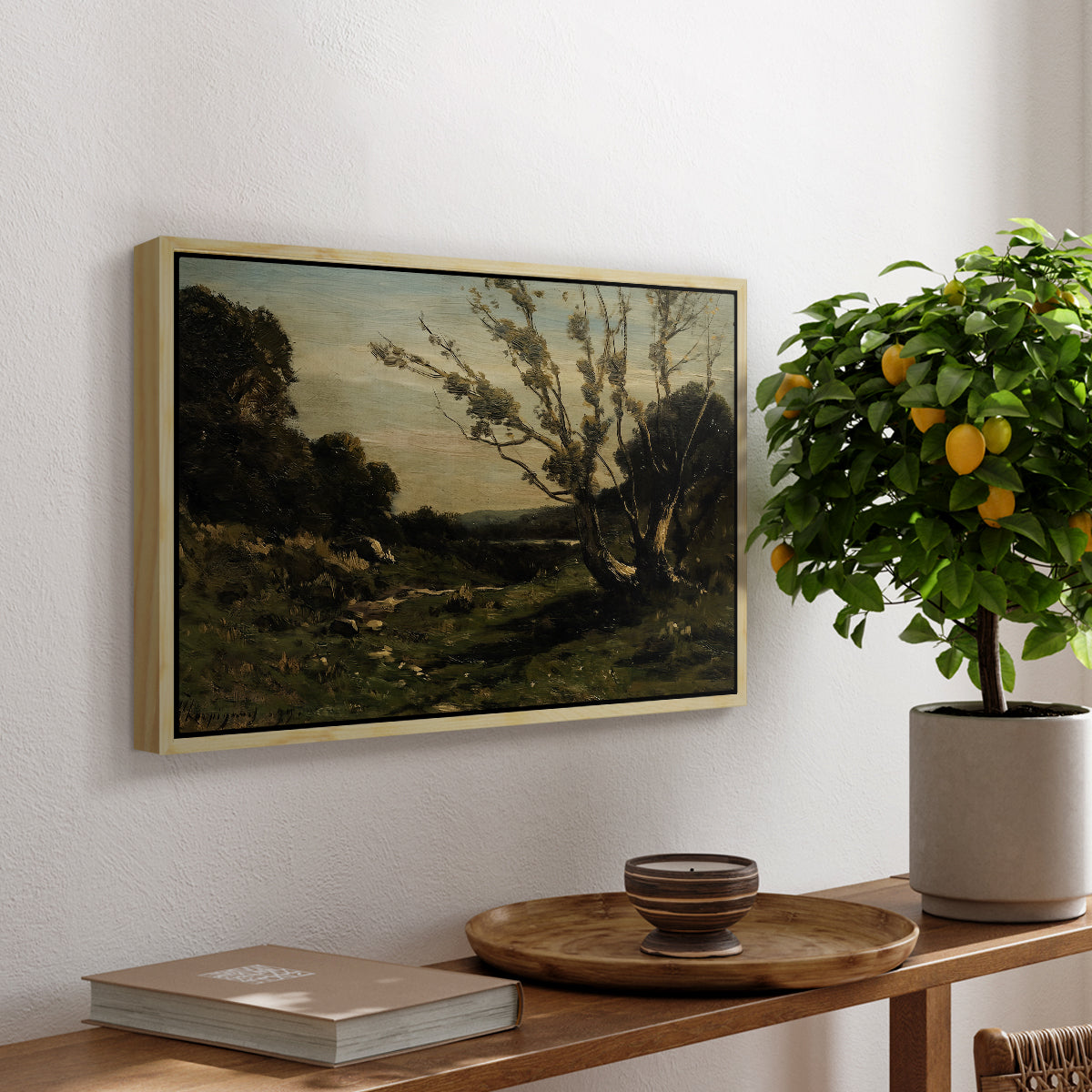 Morning in the Nievre, 1877 - Floater Framed Canvas Print