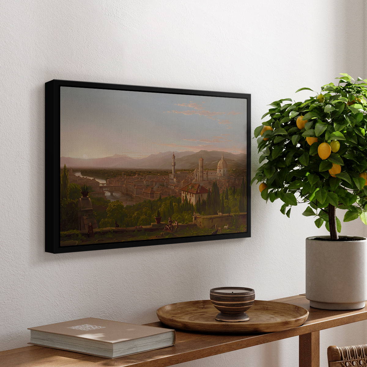 View of Florence from San Miniato, 1837 - Floater Framed Canvas Print