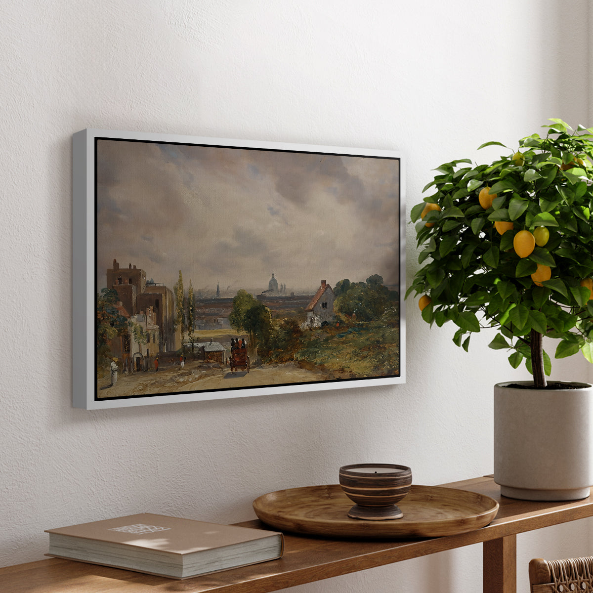 Sir Richard Steele's Cottage, Hampstead, c. 1832 - Floater Framed Canvas Print