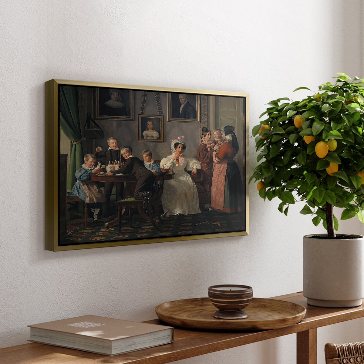 The Waagepetersen Family, 1836 - Floater Framed Canvas Print