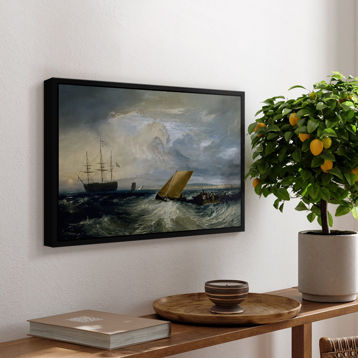 Sheerness as Seen from the Nore, 1808 - Floater Framed Canvas Print
