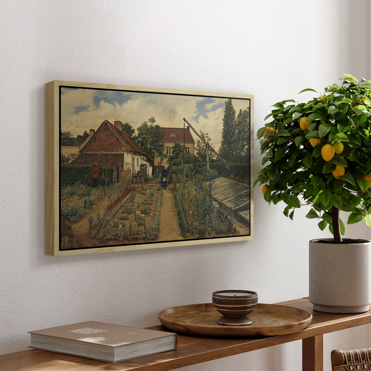 Garden of a Florist (The Flower Garden), 1864 - Floater Framed Canvas Print
