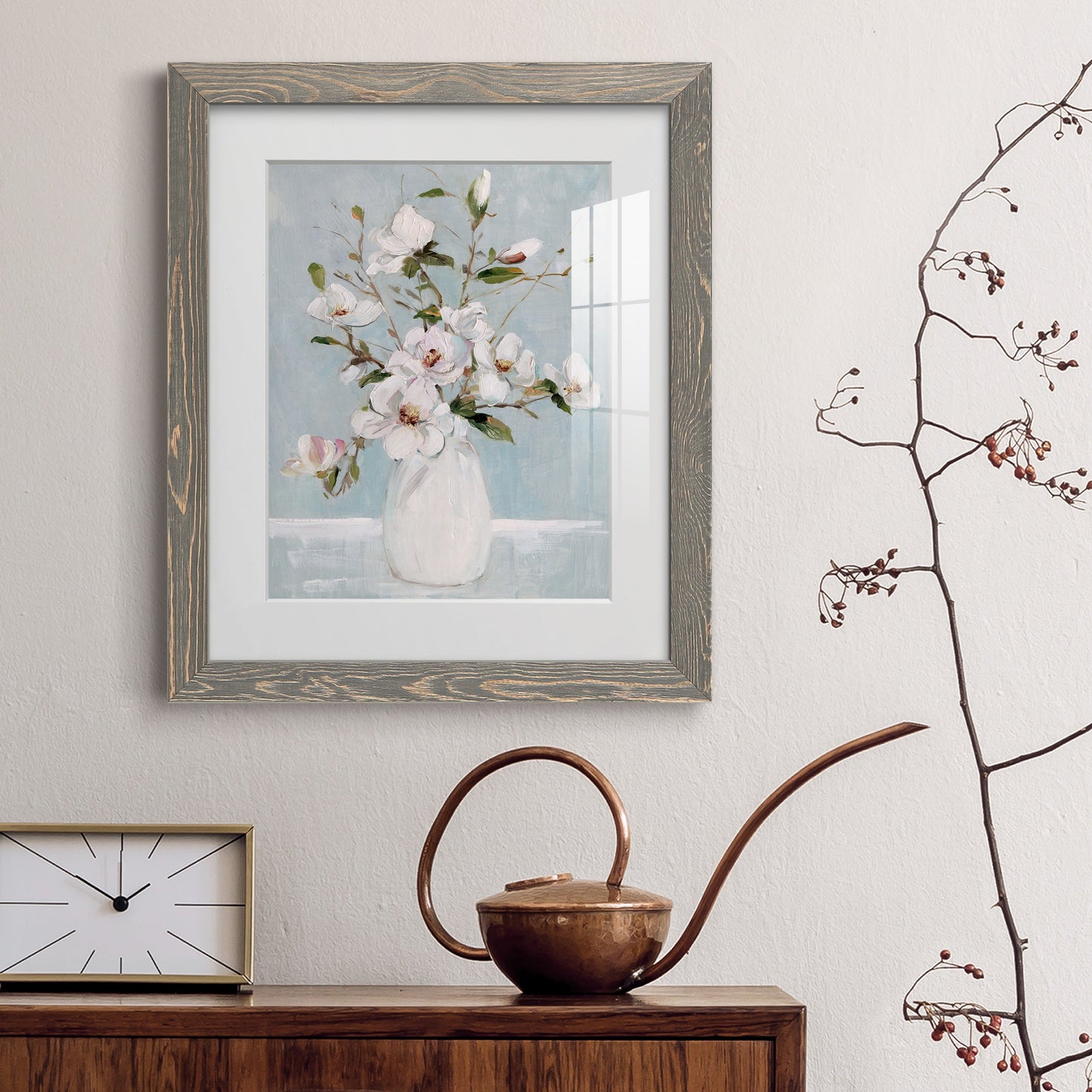 Magnolia Charm - Premium Framed Print - Distressed Barnwood Frame - Ready to Hang