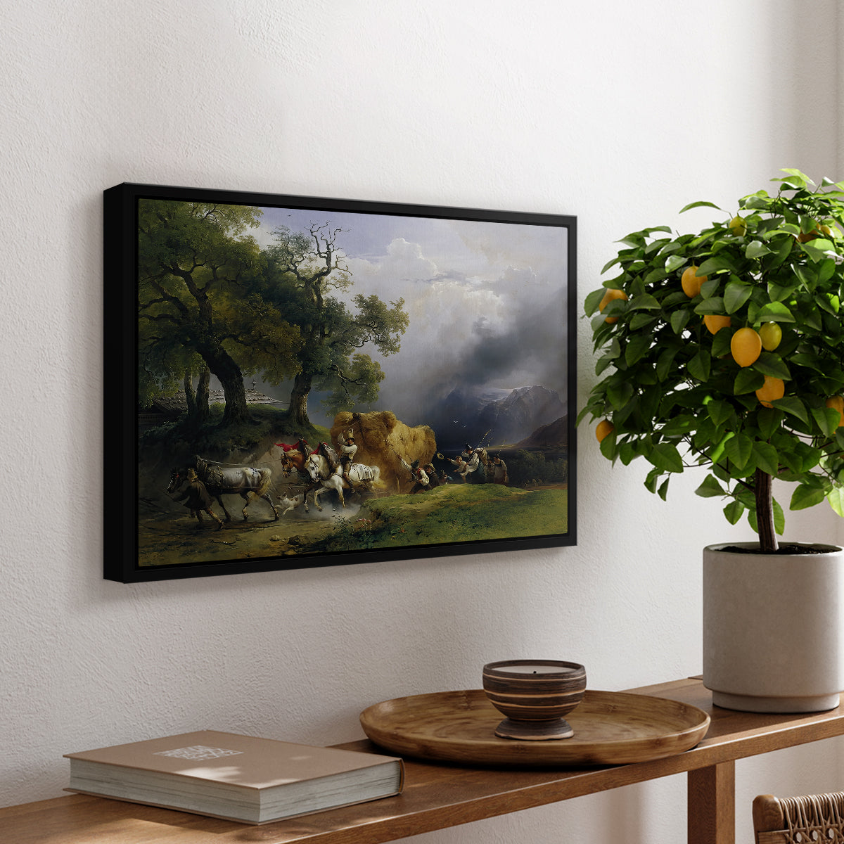 The Harvest Wagon (Der Heuwagen), c. 1850 - Floater Framed Canvas Print