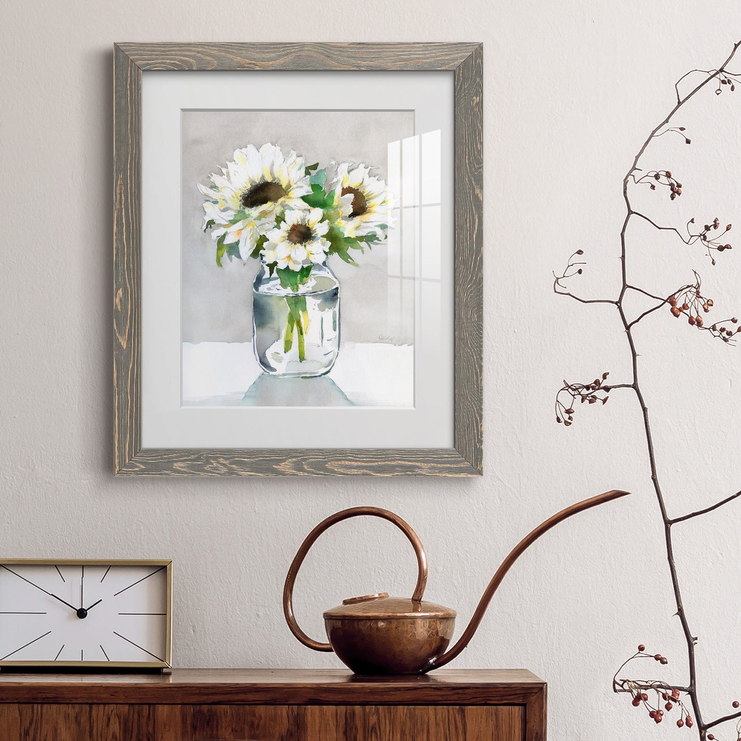 Sunflower II - Premium Framed Print - Distressed Barnwood Frame - Ready to Hang