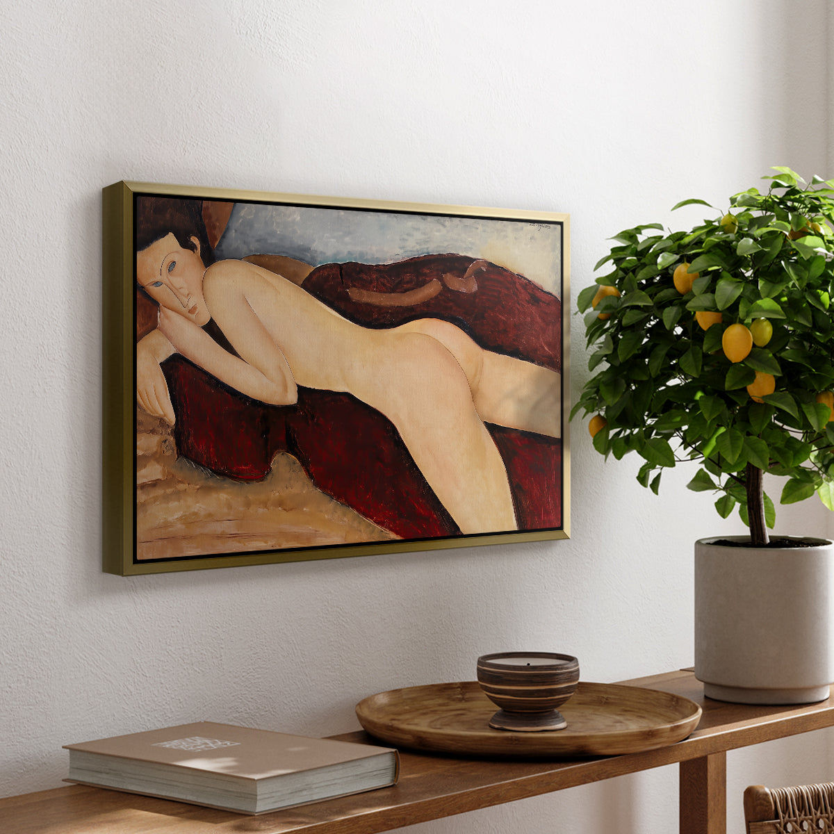 Reclining Nude from the Back (Nu couché de dos), c. 1917 - Floater Framed Canvas Print
