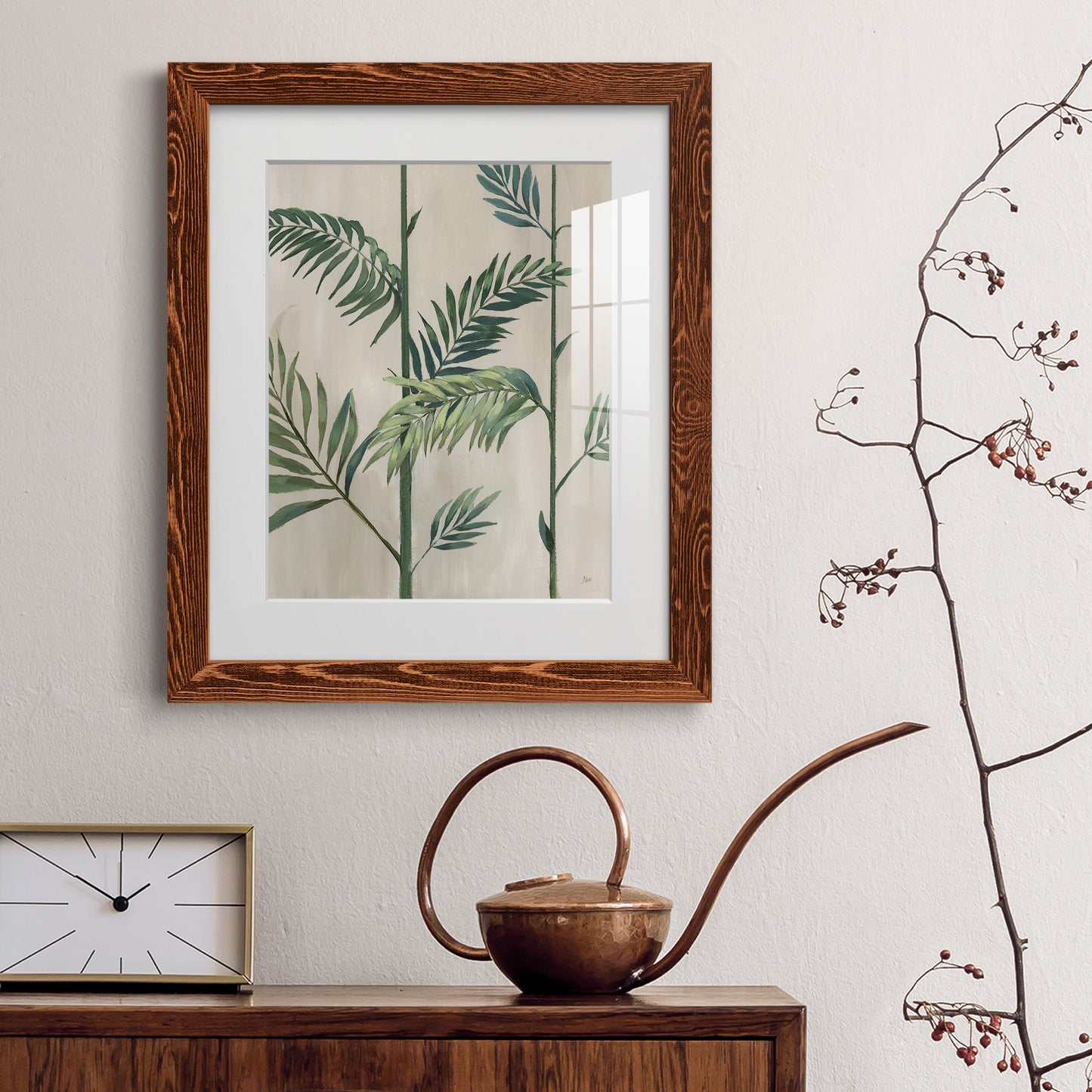 Modern Fronds II - Premium Framed Print - Distressed Barnwood Frame - Ready to Hang