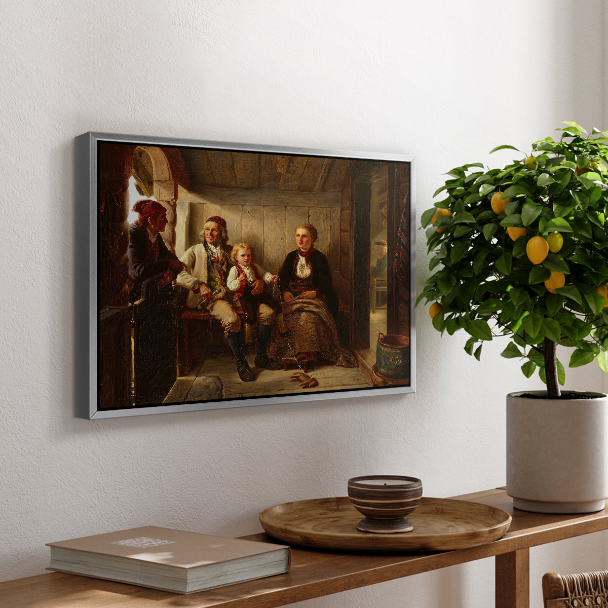 Neighbors (Naboer), 1855 - Floater Framed Canvas Print