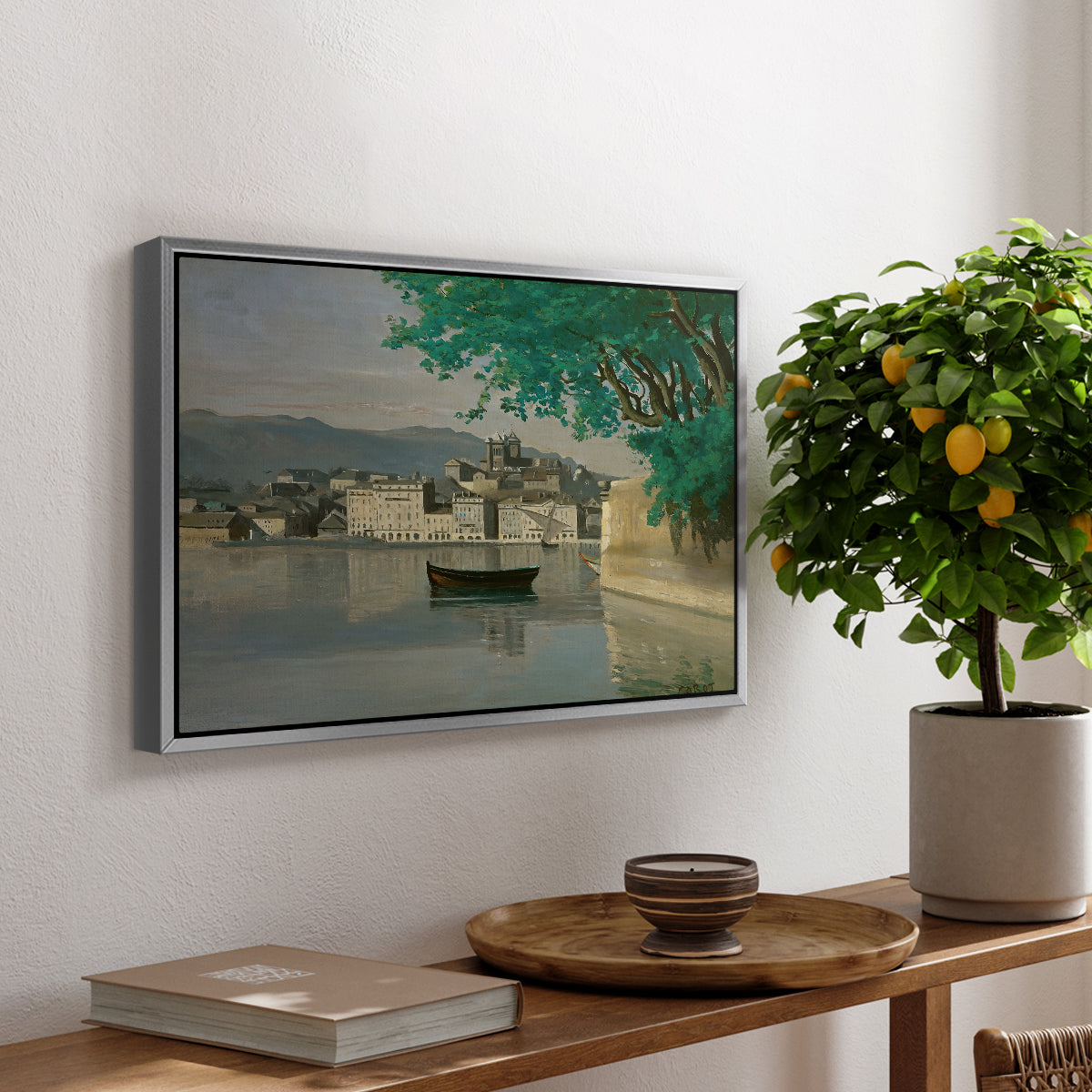 Geneva View of Part of the City, c. 1834-1835 - Floater Framed Canvas Print