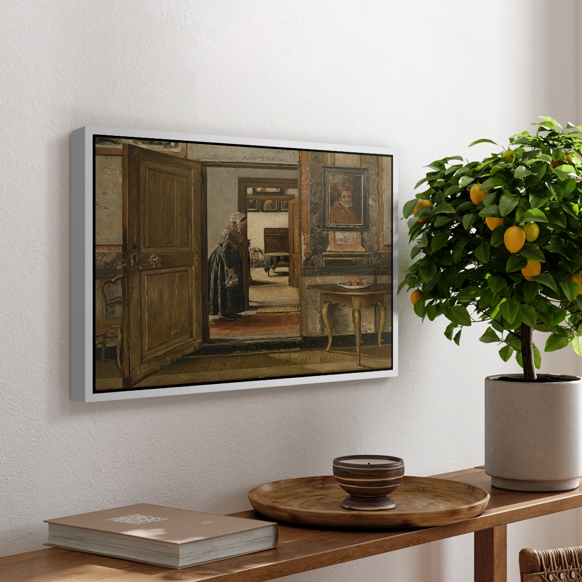 Interior of the Terninck Institution in Antwerp, 1884 - Floater Framed Canvas Print