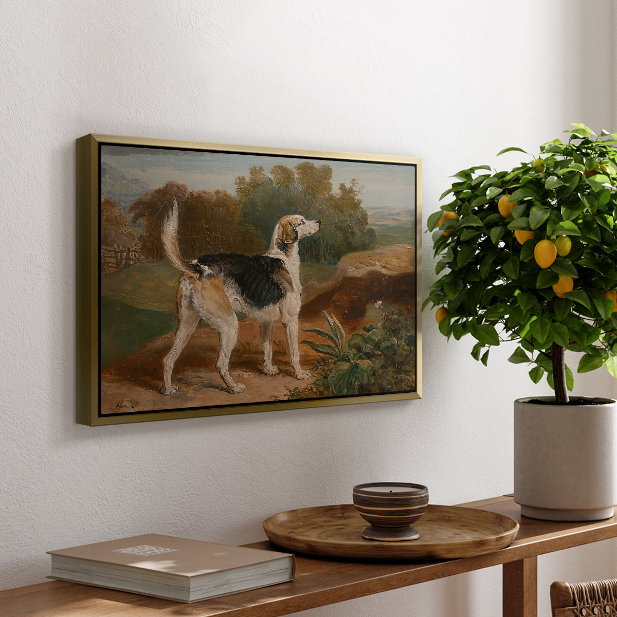 Ravager, One of the Lambton Hounds, 1835 - Floater Framed Canvas Print