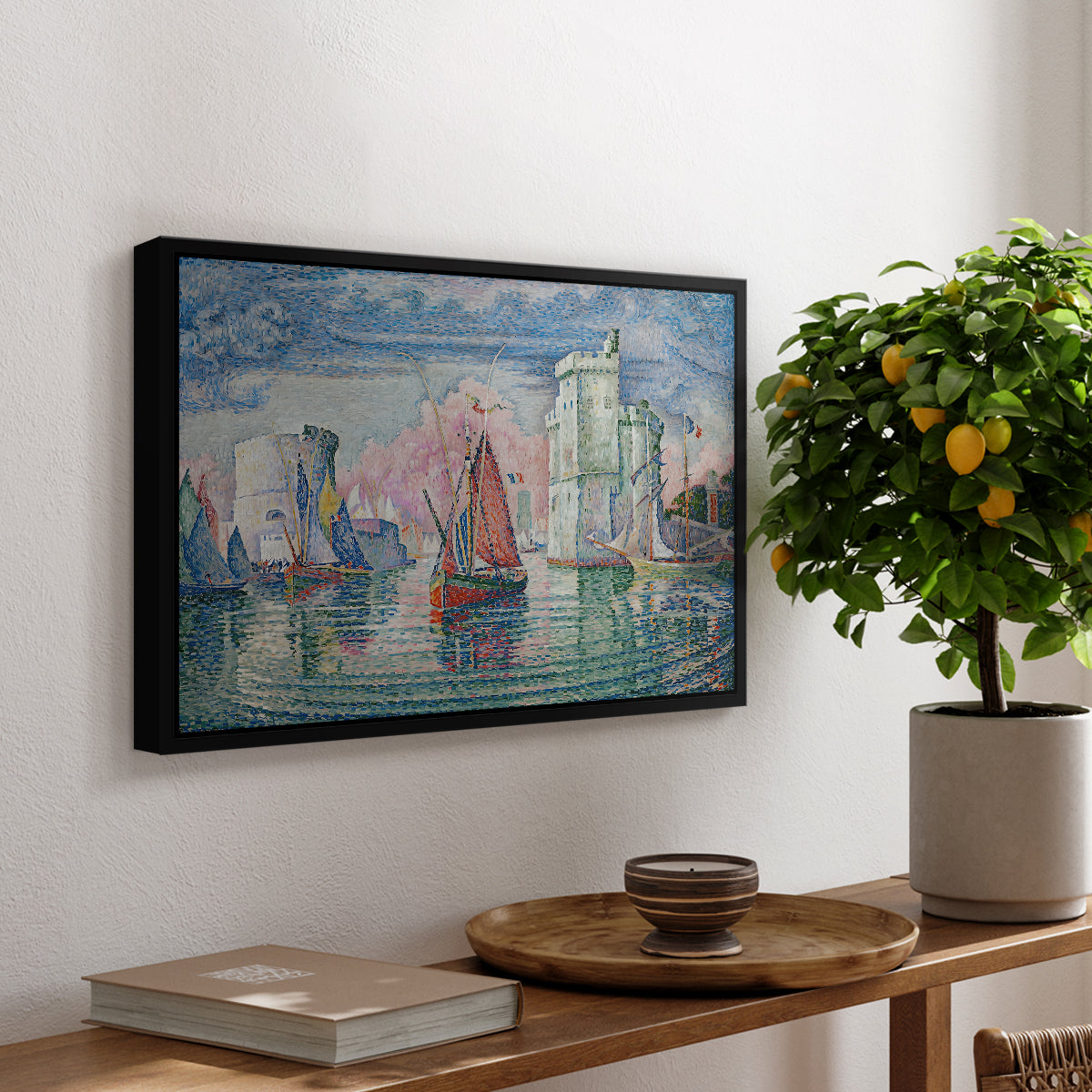 Entrance to the Port of La Rochelle, 1921 - Floater Framed Canvas Print