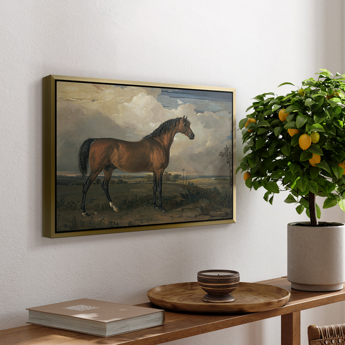 Eagle, A Celebrated Stallion, 1809 - Floater Framed Canvas Print