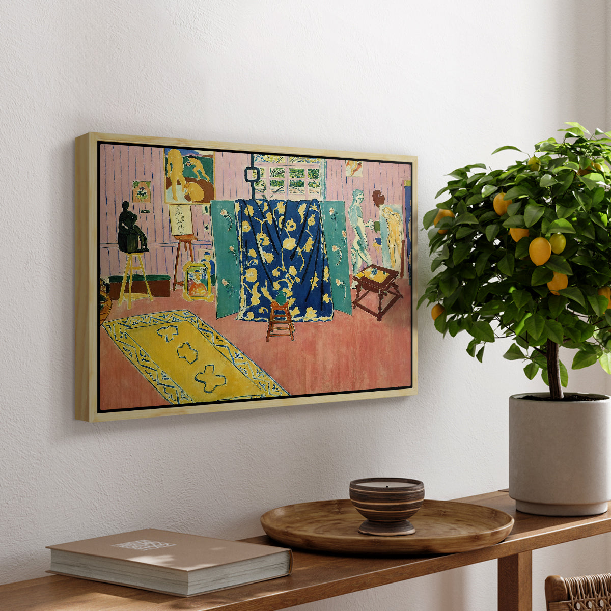 The Pink Studio (L'Atelier Rose), 1911 - Floater Framed Canvas Print