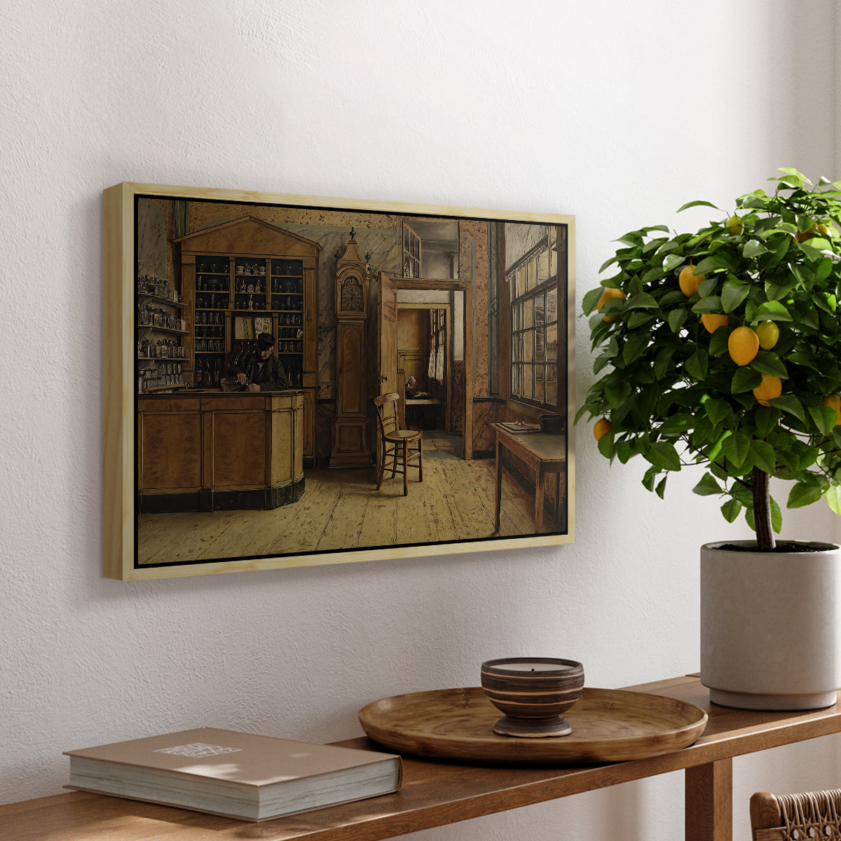 The Old Inn 'Het Loodshuis' in Antwerp, 1877 - Floater Framed Canvas Print