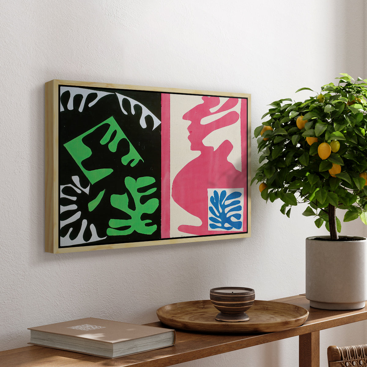 Composition, Black and Red, from Jazz, 1947 - Floater Framed Canvas Print