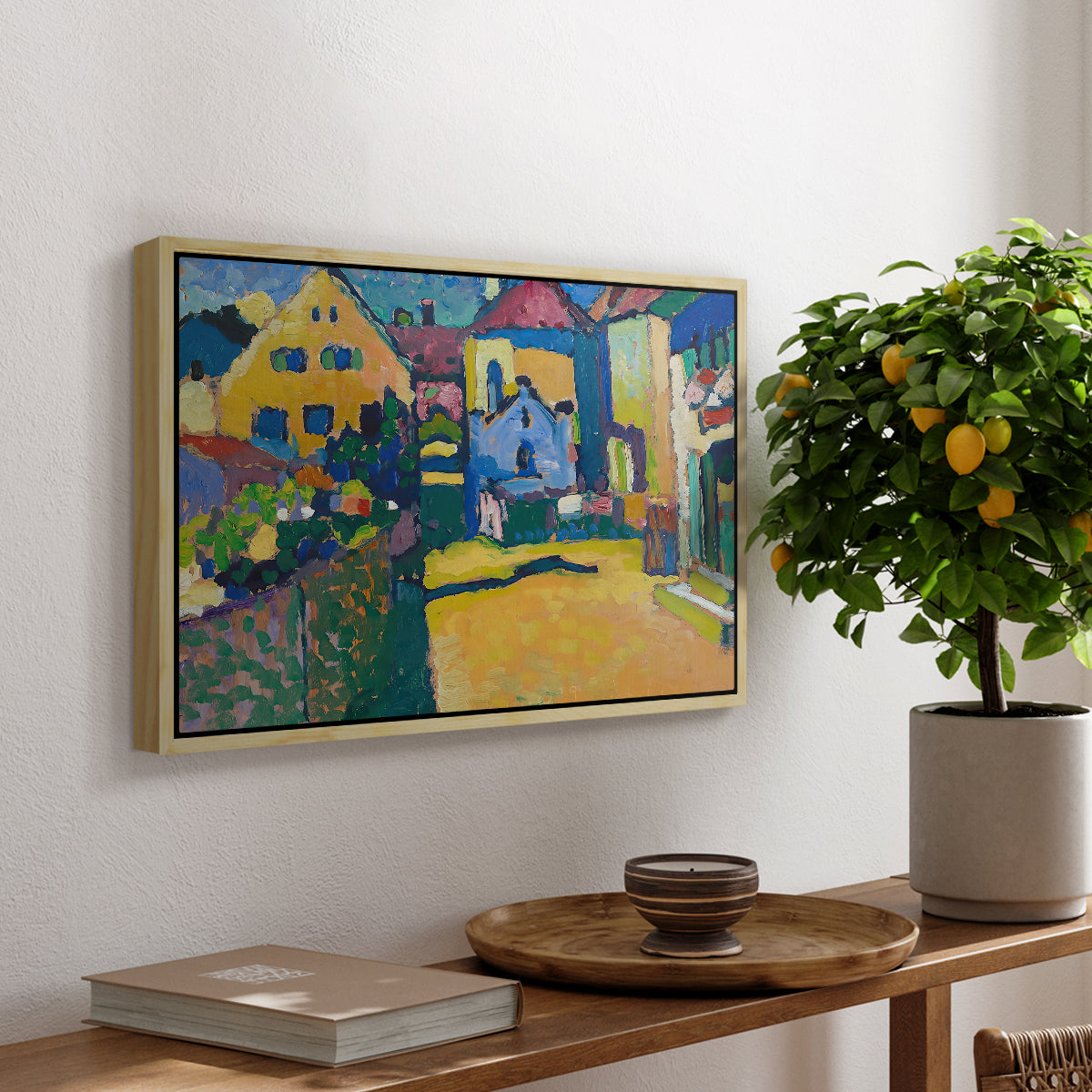 Green Lane in Murnau, 1909 - Floater Framed Canvas Print