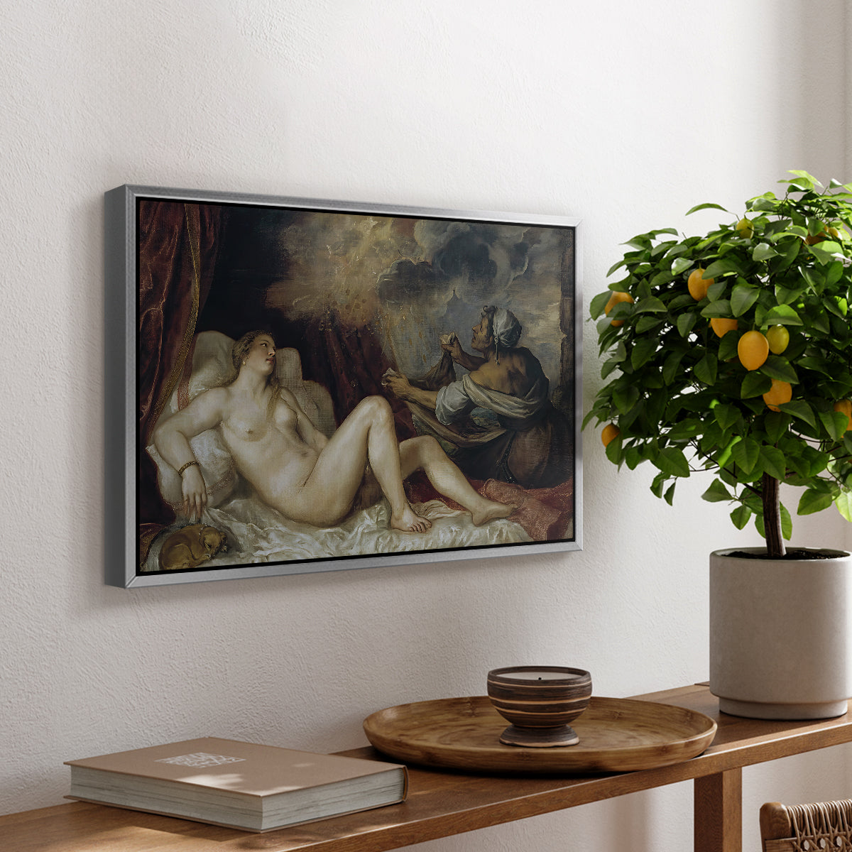 Danaë, c. 1560-1565 - Floater Framed Canvas Print