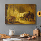 Canvas art print featuring an ewe with lambs resting together in open countryside, set in a cozy kitchen setting