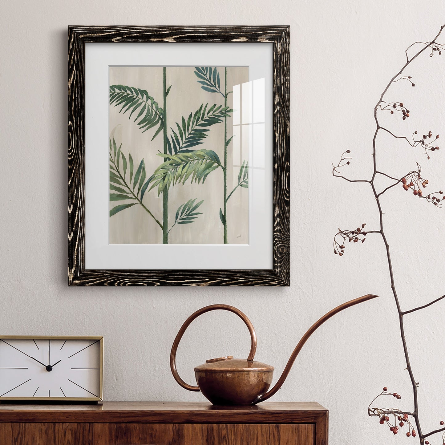 Modern Fronds II - Premium Framed Print - Distressed Barnwood Frame - Ready to Hang