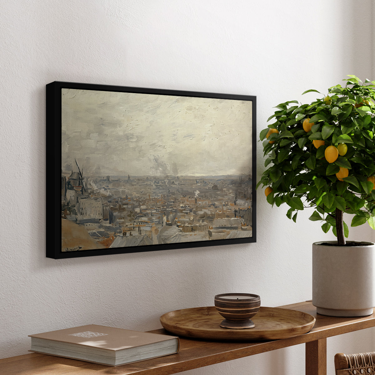 View from Montmartre, 1886 - Floater Framed Canvas Print