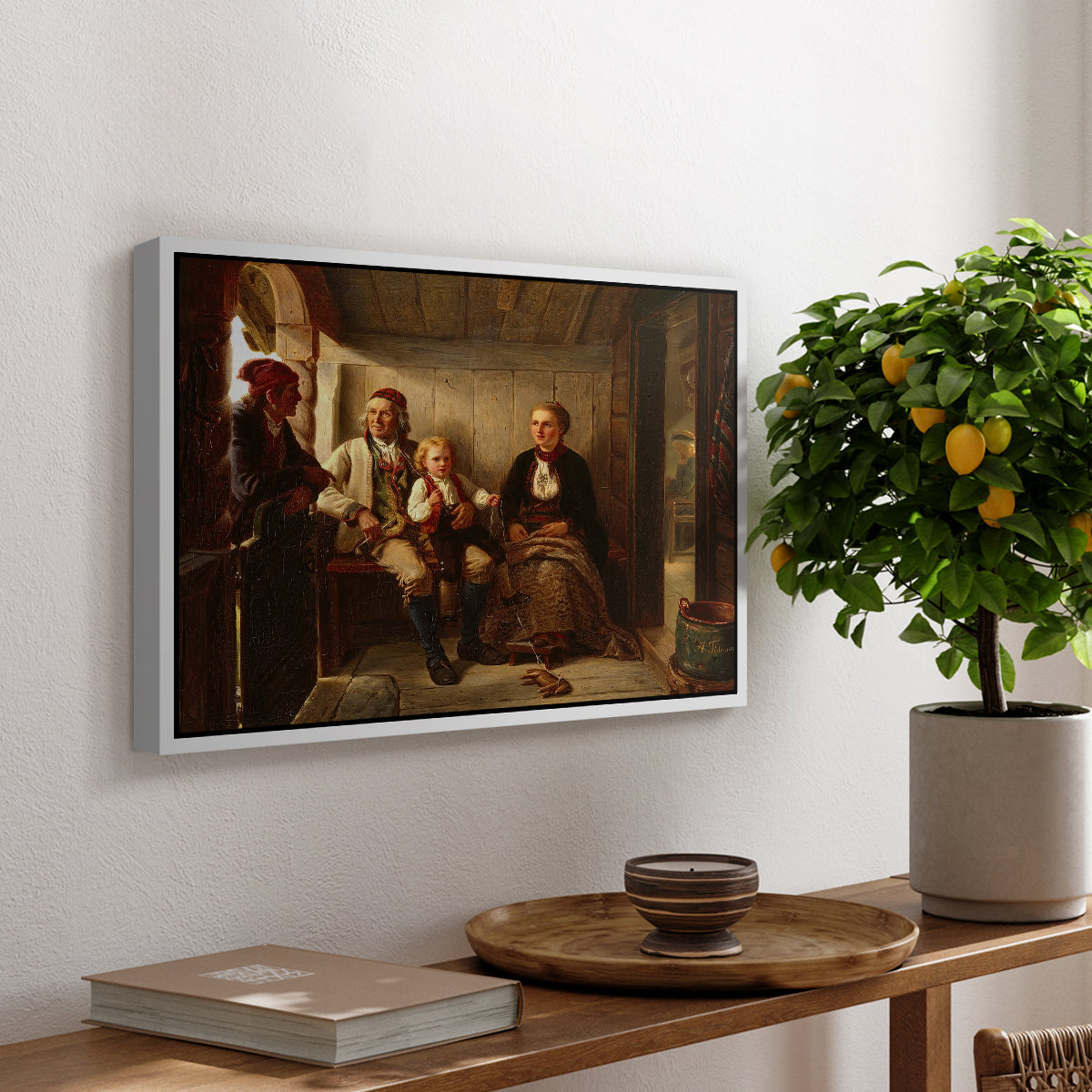 Neighbors (Naboer), 1855 - Floater Framed Canvas Print
