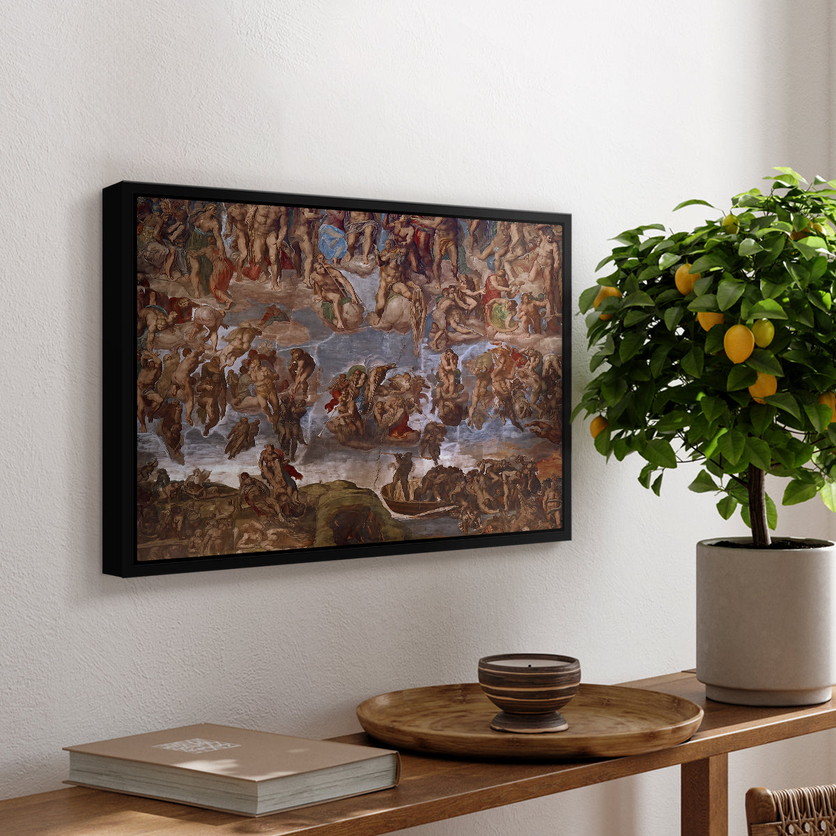The Last Judgment (Charon's Boat and the Damned), 1536-1541 - Floater Framed Canvas Print