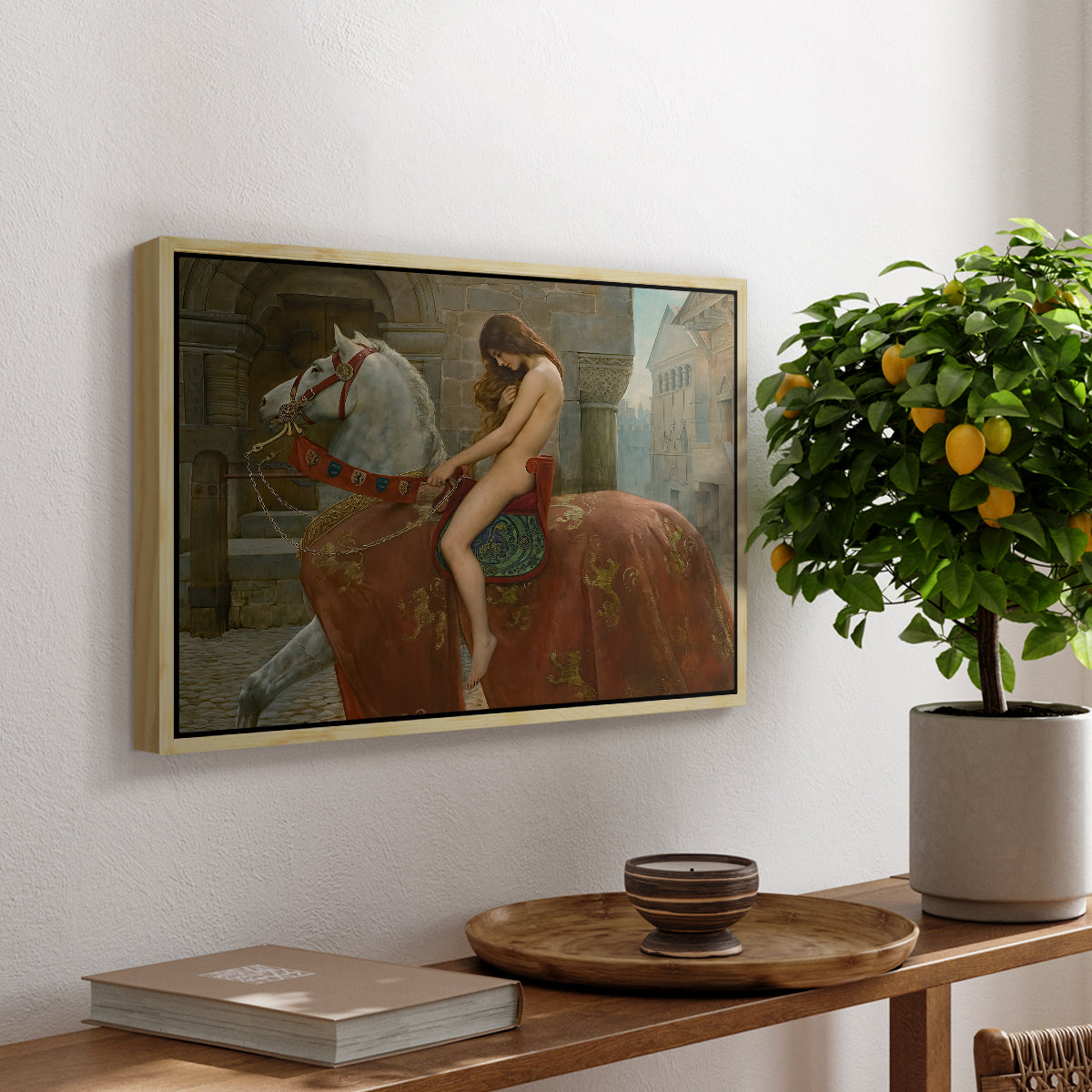 Lady Godiva, 1898 - Floater Framed Canvas Print