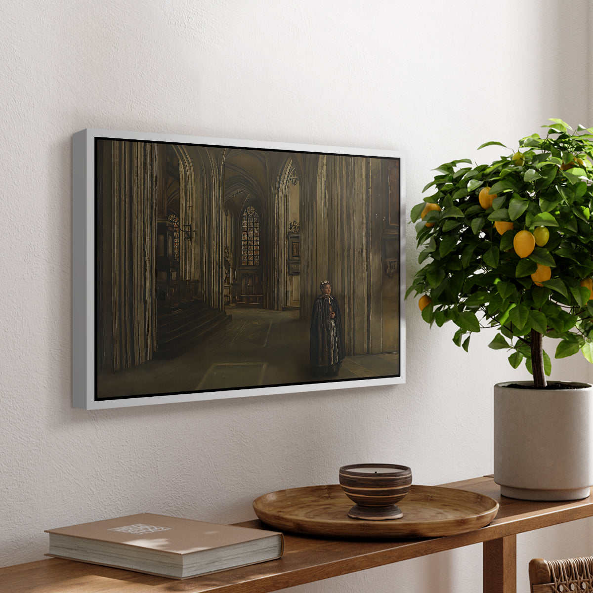 Interior of a Church, 1871 - Floater Framed Canvas Print