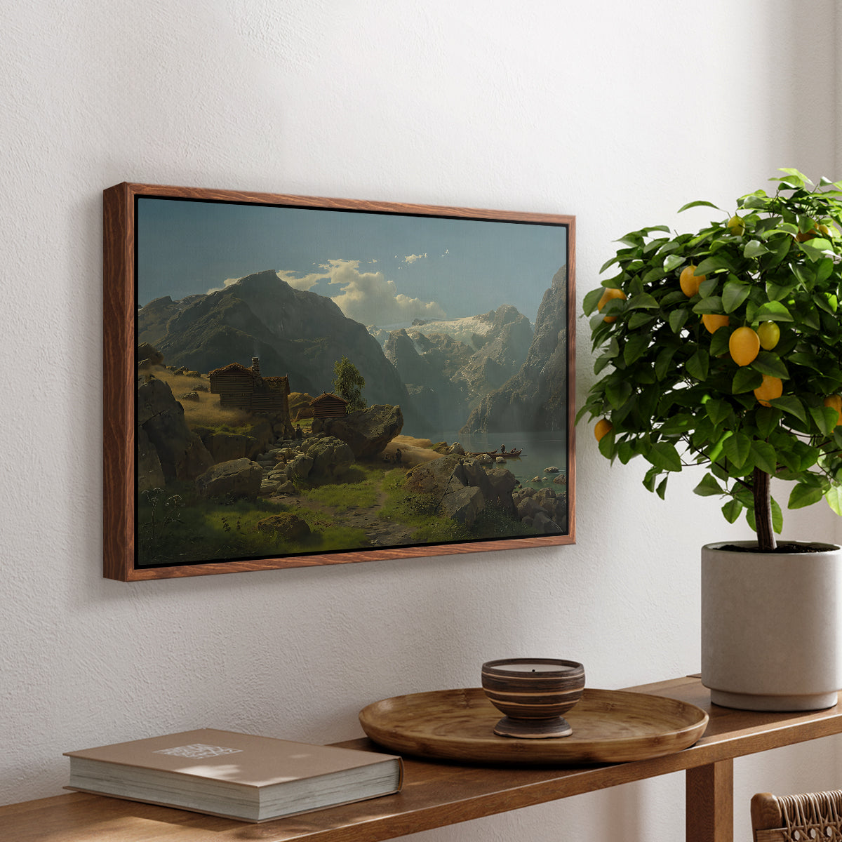 Balestrand, 1848 - Floater Framed Canvas Print