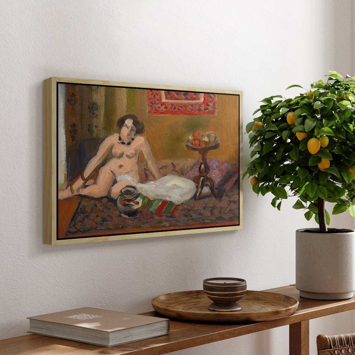 Nude with Goldfish (Nu aux poissons rouges), c. 1922 - Floater Framed Canvas Print