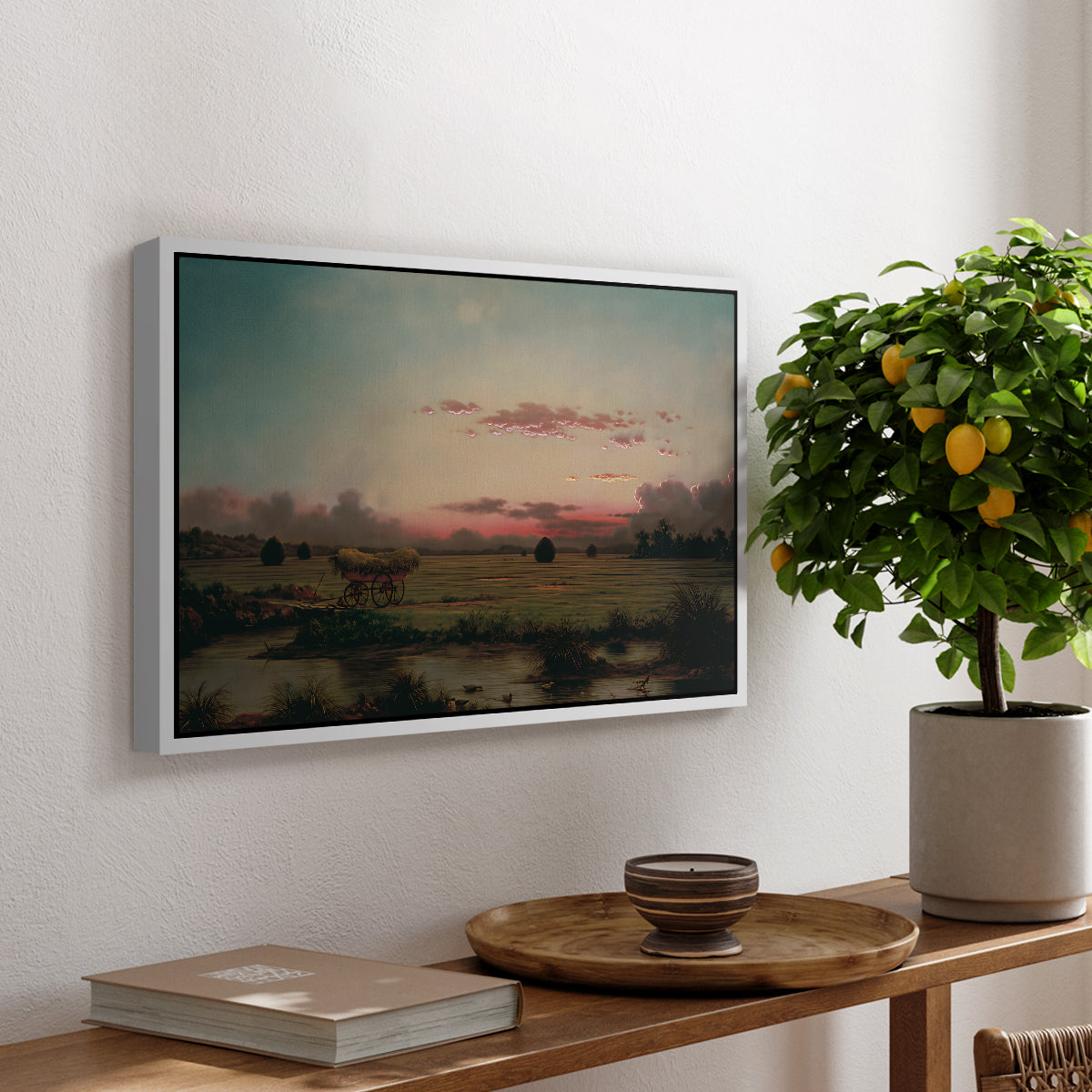The Marshes at Rhode Island, 1866 - Floater Framed Canvas Print