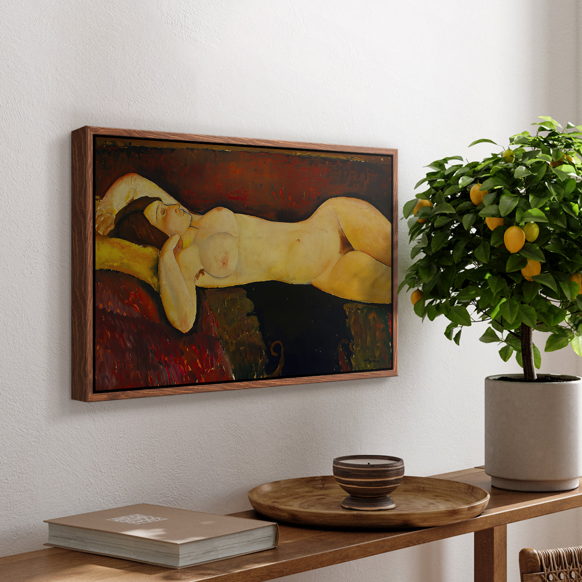 Reclining Nude (Nu couché), 1919 - Floater Framed Canvas Print