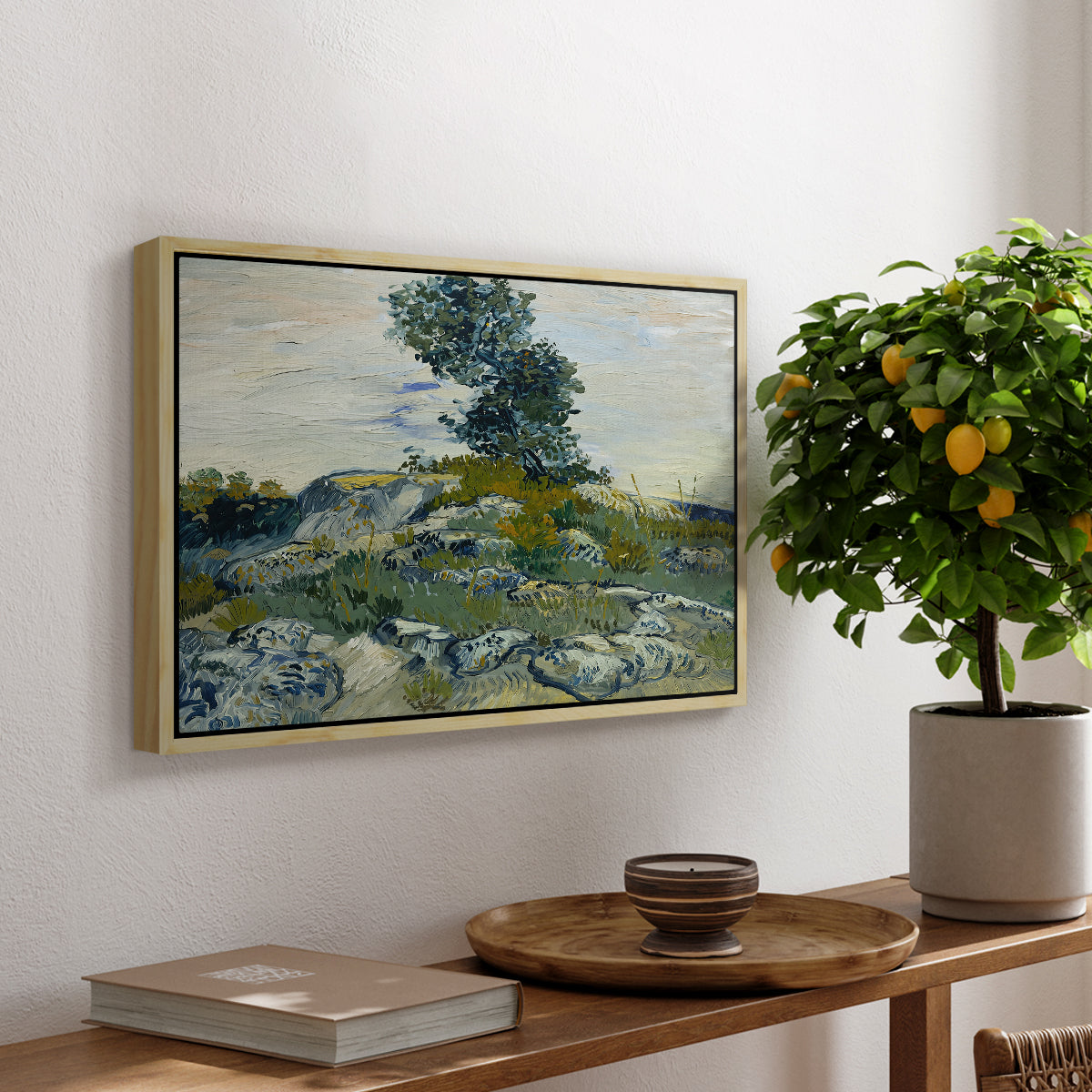 The Rocks, 1888 - Floater Framed Canvas Print