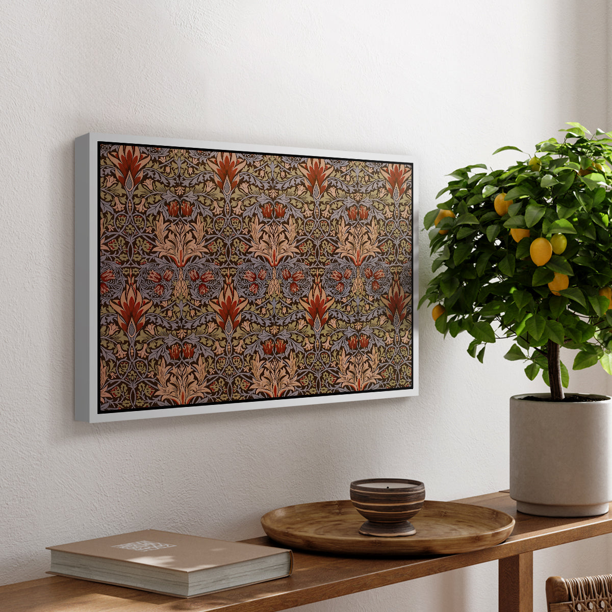 Snakeshead - Red/Cumin, c. 1876 - Floater Framed Canvas Print