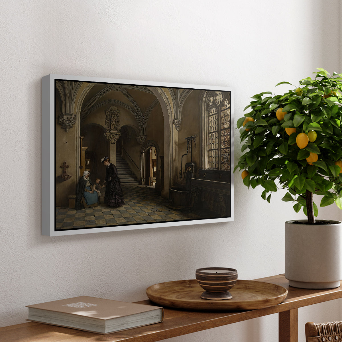 Interior of the Church of Saint Paul in Antwerp, c. 1865-1869 - Floater Framed Canvas Print