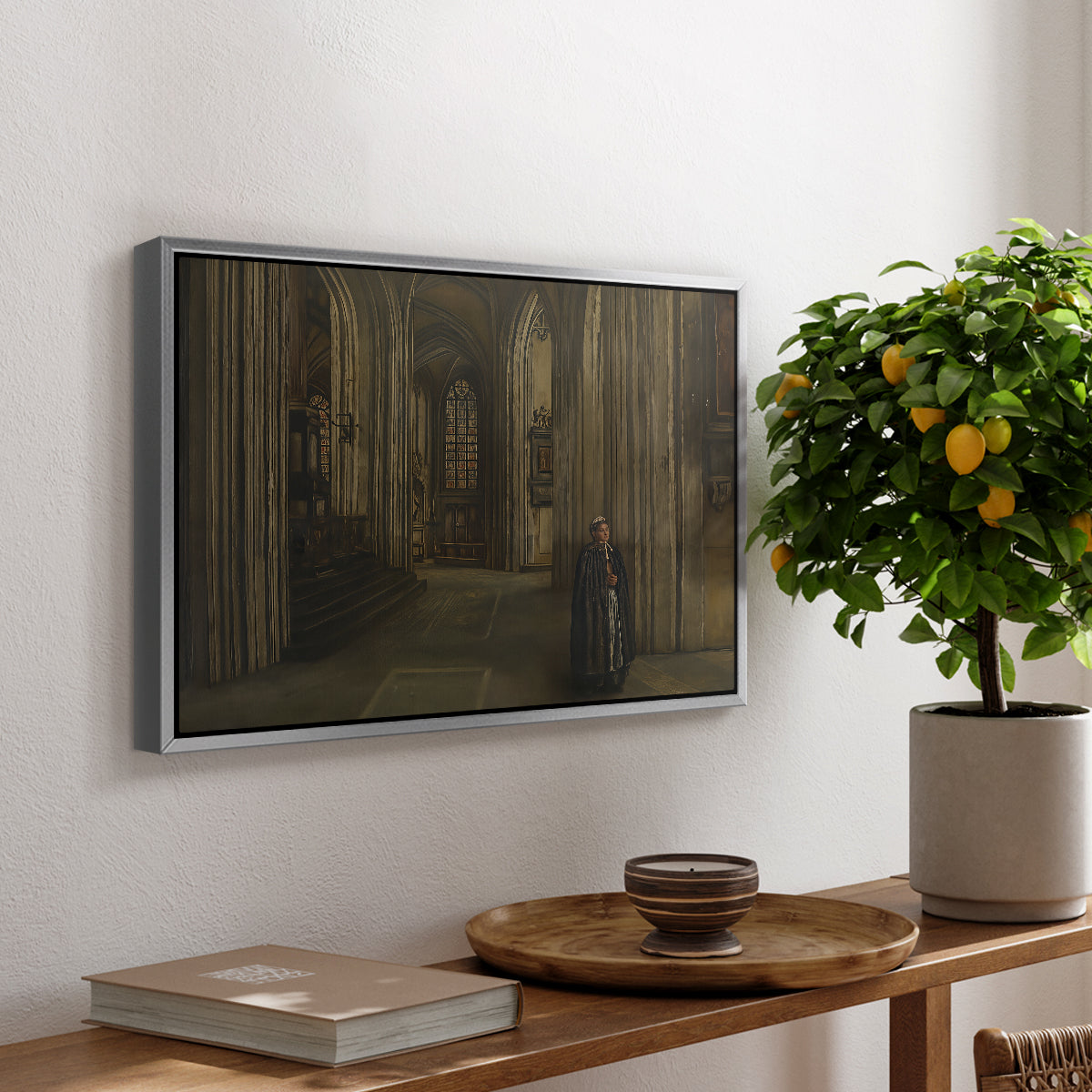 Interior of a Church, 1871 - Floater Framed Canvas Print