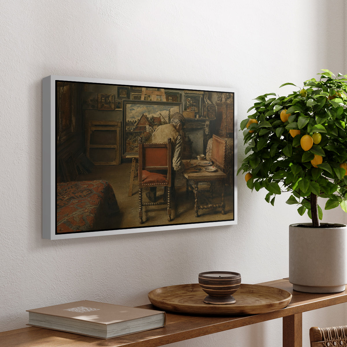 The Retoucher (The Restorer), 1876 - Floater Framed Canvas Print