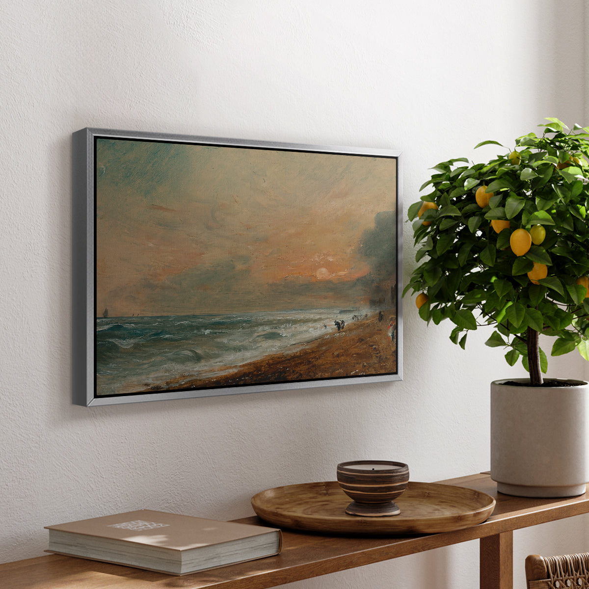 Hove Beach, c. 1824-1826 - Floater Framed Canvas Print