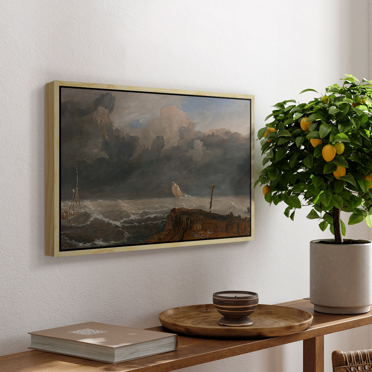 Port Ruysdael, 1827 - Floater Framed Canvas Print